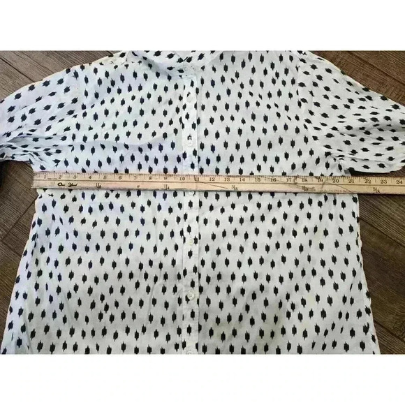Banana Republic Soft Wash Womens Button Down Top Size XL Blue White - Picture 6 of 6